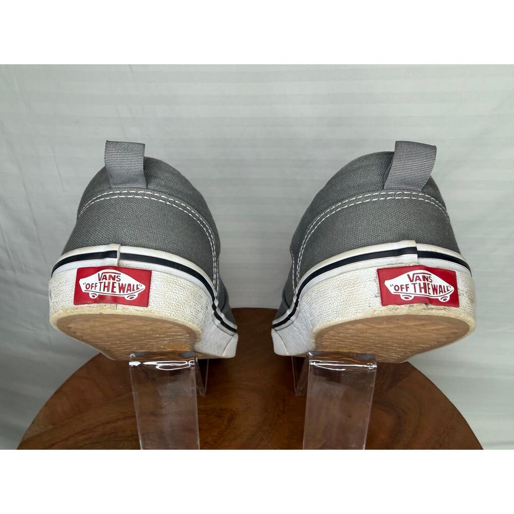 Vans Asher Slip-On Gray Canvas Sneakers Youth 7 Women’s 8.5 Casual Shoes - Picture 4 of 8